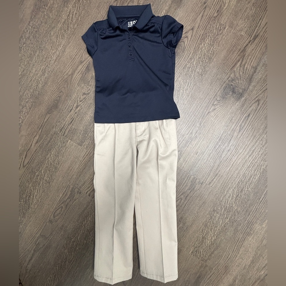 NWT Izod 5T Coord Set Polo Shirt and Pleated Slim Fit Khakis. Classy!